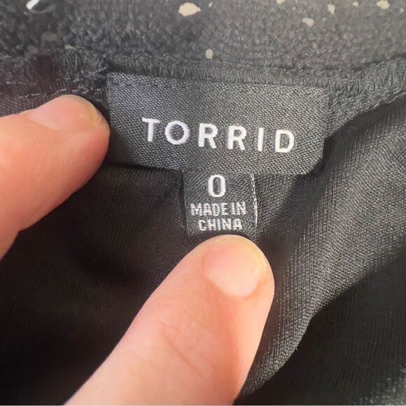 Torrid 0 large Black Chiffon Cold Shoulder Skater Dress - Picture 13 of 15